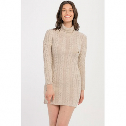 Sweter w kolorze beżowym. Brązowe golfy damskie marki Jimmy Sanders, l, ze splotem. W wyprzedaży za 137,95 zł.