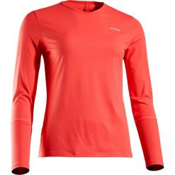Koszulka Tenis Z Długim Rękawem Essentiel Damska. Różowe t-shirty damskie ARTENGO, bez wzorów, z elastanu, bez kołnierzyka, z długim rękawem, długie, bez kaptura, tenisowe. Za 24,99 zł.