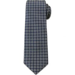 Elegancki Krawat Męski w w Kwadraciki -6,5 cm- Chattier, Granatowo-Biały KRCH0960. Niebieskie krawaty męskie Chattier, z tkaniny, eleganckie. Za 39,00 zł.