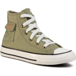 Trampki CONVERSE - Ctas Pocket Hi 667783C Street Sage/Khaki. Zielone trampki chłopięce Converse, bez wzorów, z gumy, street, bez zapięcia. W wyprzedaży za 149,00 zł.