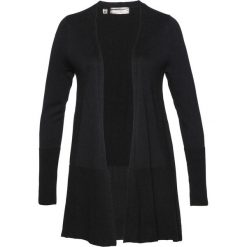 Długi sweter bez zapięcia bonprix czarny. Czarne swetry damskie bonprix, bez wzorów, z długim rękawem, długie, bez kaptura. Za 59,99 zł.