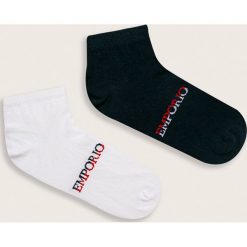 Emporio Armani - Skarpetki (2 pack). Białe skarpetki męskie Emporio Armani, bez wzorów, z elastanu. W wyprzedaży za 59,90 zł.