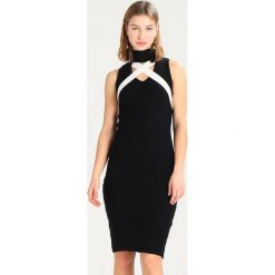 Sukienki: Lost Ink TIE NECK SLEEVLESS BODYCON DRESS Sukienka etui black