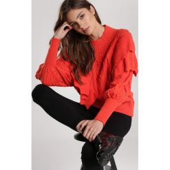 Pomarańczowy Sweter Thenora. Pomarańczowe swetry damskie Renee, s, bez wzorów, casualowe, bez rękawów, bez kaptura. Za 179,99 zł.