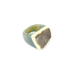 InspiRING Agat Morski 1/4 Złoto rozmiar 20. Zielone pierścionki damskie Brazi druse jewelry, z agatem, złote. Za 320,00 zł.