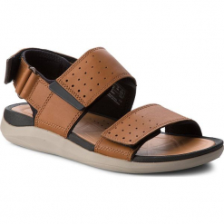 Sandały CLARKS - Garratt Active 261324307 Tan Leather. Brązowe sandały męskie skórzane Clarks. W wyprzedaży za 229,00 zł.