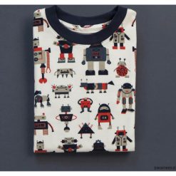 Piżama Robot - organic GOTS. Szare bielizna chłopięca Pakamera, bez wzorów, bez rękawów. Za 129,00 zł.