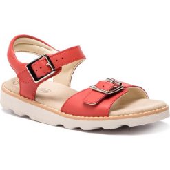 Sandały CLARKS - Crown Bloom K 261412616 Coral Leather. Czerwone sandały dziewczęce Clarks, ze skóry ekologicznej, bez zapięcia. Za 219,00 zł.