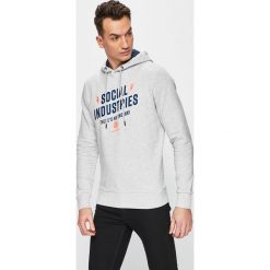 Jack & Jones - Bluza. Szare bluzy męskie Jack & Jones, xl, z nadrukiem, z bawełny, z kapturem, bez rękawów, z kapturem. W wyprzedaży za 59,90 zł.