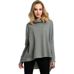 Bluza - szara. Szare bluzy damskie Moe, s, bez wzorów, z bawełny, bez rękawów, długie, bez kaptura. Za 169,00 zł.