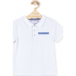 Koszulka. Białe t-shirty chłopięce marki BASIC BOY, z elastanu. Za 24,90 zł.