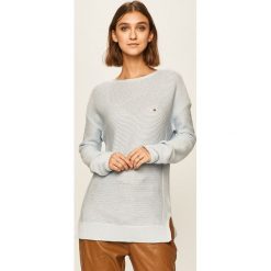 Tommy Hilfiger - Sweter. Niebieskie swetry damskie TOMMY HILFIGER, s, bez wzorów, z bawełny, bez rękawów, bez kaptura. W wyprzedaży za 349,90 zł.