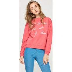 Bluzy rozpinane damskie: Bluza z hasłem - Pomarańczo