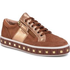 Sneakersy GEOX - D Leelu'e D94FFE 022NF C6NB6 Cognac/Lt Bronze. Pomarańczowe półbuty damskie Geox, z zamszu. W wyprzedaży za 399,00 zł.