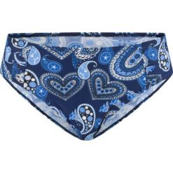 Figi bikini bonprix niebieski z nadrukiem. Niebieskie stroje kąpielowe damskie marki bonprix, z nadrukiem. Za 49,99 zł.