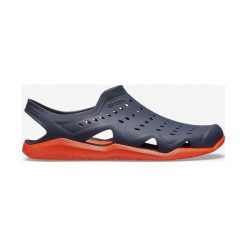 Crocs Swiftwater Wave Sandały Niebieski. Niebieskie klapki męskie Crocs, w paski, z materiału. Za 206,95 zł.