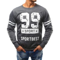 Bluzy męskie: Bluza męska z nadrukiem antracytowa (bx3275)