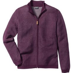 Kardigany męskie: Sweter rozpinany ze stójką Regular Fit bonprix jeżynowy melanż