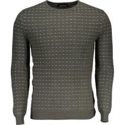 Sweter w kolorze khaki ze wzorem. Brązowe swetry klasyczne męskie Guess, m, w kropki, z okrągłym kołnierzem. W wyprzedaży za 329,95 zł.