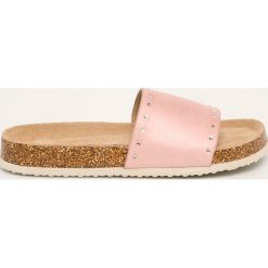 Big Star - Klapki. Różowe klapki damskie BIG STAR, bez wzorów, ze skóry, bez obcasa, na obcasie. Za 89,90 zł.