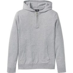 Sweter z kapturem z bawełny z recyclingu bonprix jasnoszary melanż. Szare swetry męskie bonprix, s, bez wzorów, z bawełny, z kapturem, z kapturem. Za 49,99 zł.