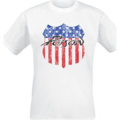 Poison American Badge T-Shirt biały. Białe t-shirty męskie Poison, m. Za 54,90 zł.