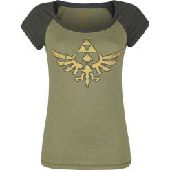 The Legend Of Zelda Triforce Koszulka damska ciemnoszary melanż/szary melanż. Szare bluzki damskie marki The Legend Of Zelda, s, z nadrukiem, z dekoltem w łódkę. Za 79,90 zł.