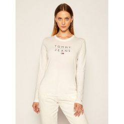 Bluzka Tommy Jeans Essential Logo DW0DW08667. Białe bluzki damskie Tommy Jeans, s, bez wzorów, z jeansu, bez kołnierzyka, bez rękawów. Za 179,00 zł.