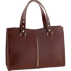 Torebki klasyczne damskie: Skórzana torebka w kolorze brązowym – 36 x 27 x 14 cm