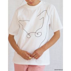 Contoy t-shirt z haftem. Szare bluzki damskie Pakamera, z haftami, bez kołnierzyka. Za 279,00 zł.