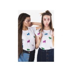T-shirty damskie: T-shirt girl Pug & frenchie Glitter