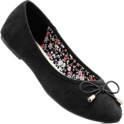 Baleriny bonprix czarny. Czarne baleriny damskie bonprix, bez wzorów, klasyczne, bez obcasa. Za 44,99 zł.