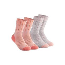 Skarpety turystyczne SH100 warm mid. Brązowe skarpetki męskie QUECHUA, z wełny. Za 19,99 zł.