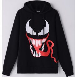 Bluza z kapturem Venom - Czarny. Czarne bluzy męskie Cropp, s, bez wzorów, z kapturem, bez rękawów, z kapturem. Za 129,99 zł.