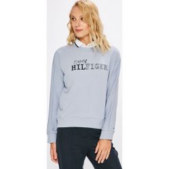Tommy Hilfiger - Bluza Eline. Fioletowe bluzy damskie TOMMY HILFIGER, s, z nadrukiem, z bawełny, bez rękawów, bez kaptura. W wyprzedaży za 299,90 zł.