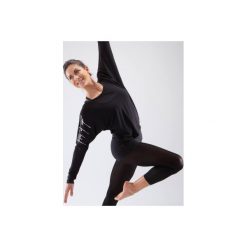 Koszulka do tańca długi rękaw damska. Czarne bluzki sportowe damskie DOMYOS, z elastanu. Za 59,99 zł.