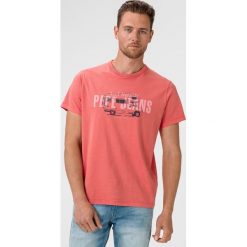 Pepe Jeans Mason Koszulka Różowy Beżowy. Różowe podkoszulki męskie Pepe Jeans, m, z nadrukiem, z bawełny, bez kołnierzyka, krótkie. Za 175,95 zł.