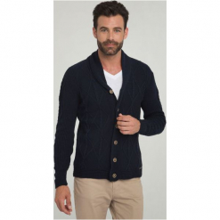 Sir Raymond Tailor Sweter Męski Zinger Xxl Ciemnoniebieski. Szare swetry męskie Sir Raymond Tailor, xxl, bez wzorów, z wełny, bez kołnierzyka, bez kaptura. W wyprzedaży za 168,00 zł.