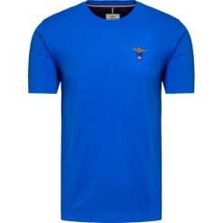 T-shirt AERONAUTICA MILITARE. Żółte t-shirty męskie Aeronautica Militare, bez wzorów, z bawełny, klasyczne, z okrągłym kołnierzem. Za 240,00 zł.