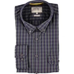 Koszula "Tom" - Regular fit - w kolorze oliwkowo-fioletowym. Brązowe koszule męskie xl, w kratkę, z bawełny. W wyprzedaży za 109,95 zł.