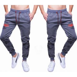 Spodnie męskie dresowe szare jogger Recea. Szare spodnie męskie Recea, s, bez wzorów, z bawełny, sportowe. Za 59,99 zł.