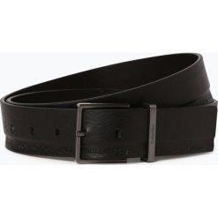 Calvin Klein Jeans - Męski pasek skórzany, czarny. Czarne paski męskie Calvin Klein Jeans, z napisami, z jeansu. Za 229,95 zł.