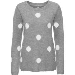 Sweter bonprix szary melanż - biały w grochy. Swetry damskie bonprix. Za 109,99 zł.