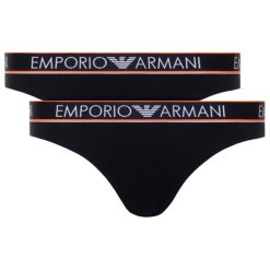 Komplet 2 par fig brazylijskich Emporio Armani Underwear 163337 0P317 17020. Czarne figi damskie Emporio Armani Underwear, xl, bez wzorów, z elastanu. W wyprzedaży za 129,00 zł.