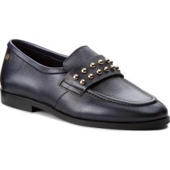 Półbuty TOMMY HILFIGER - Round Stud Loafer FW0FW03576 Tommy Navy 406. Niebieskie creepersy damskie TOMMY HILFIGER, ze skóry, na obcasie. Za 599,00 zł.