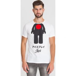 BIAŁY T-SHIRT ICE PLAY. Białe t-shirty męskie Ice Play, xl, z nadrukiem, z bawełny, klasyczne, z okrągłym kołnierzem. Za 134,50 zł.