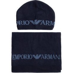 Zestaw Szalik i Czapka EMPORIO ARMANI - 628001 0A850 00035 Blue. Niebieskie czapki męskie Emporio Armani, na zimę, bez wzorów, z wiskozy. Za 649,00 zł.
