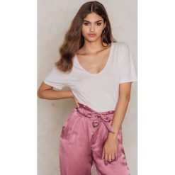 T-shirty damskie: Filippa K T-shirt z okrągłym dekoltem i wywijanymi brzegami – Pink