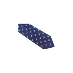 Granatowy krawat w kotwice D64. Niebieskie krawaty męskie Modini Moda Męska, na co dzień, bez wzorów, z tkaniny, casualowe. Za 49,50 zł.
