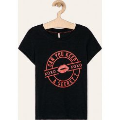 Kids Only - T-shirt dziecięcy 122-164 cm. Niebieskie bluzki dziewczęce Kids Only, z nadrukiem, z bawełny, z okrągłym kołnierzem, z krótkim rękawem, krótkie, bez kaptura. Za 49,90 zł.